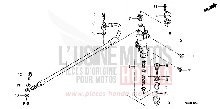 RR. BRAKE MASTER CYLINDER for CRF150R "Big wheels" EXTREME RED (R292) from 2009